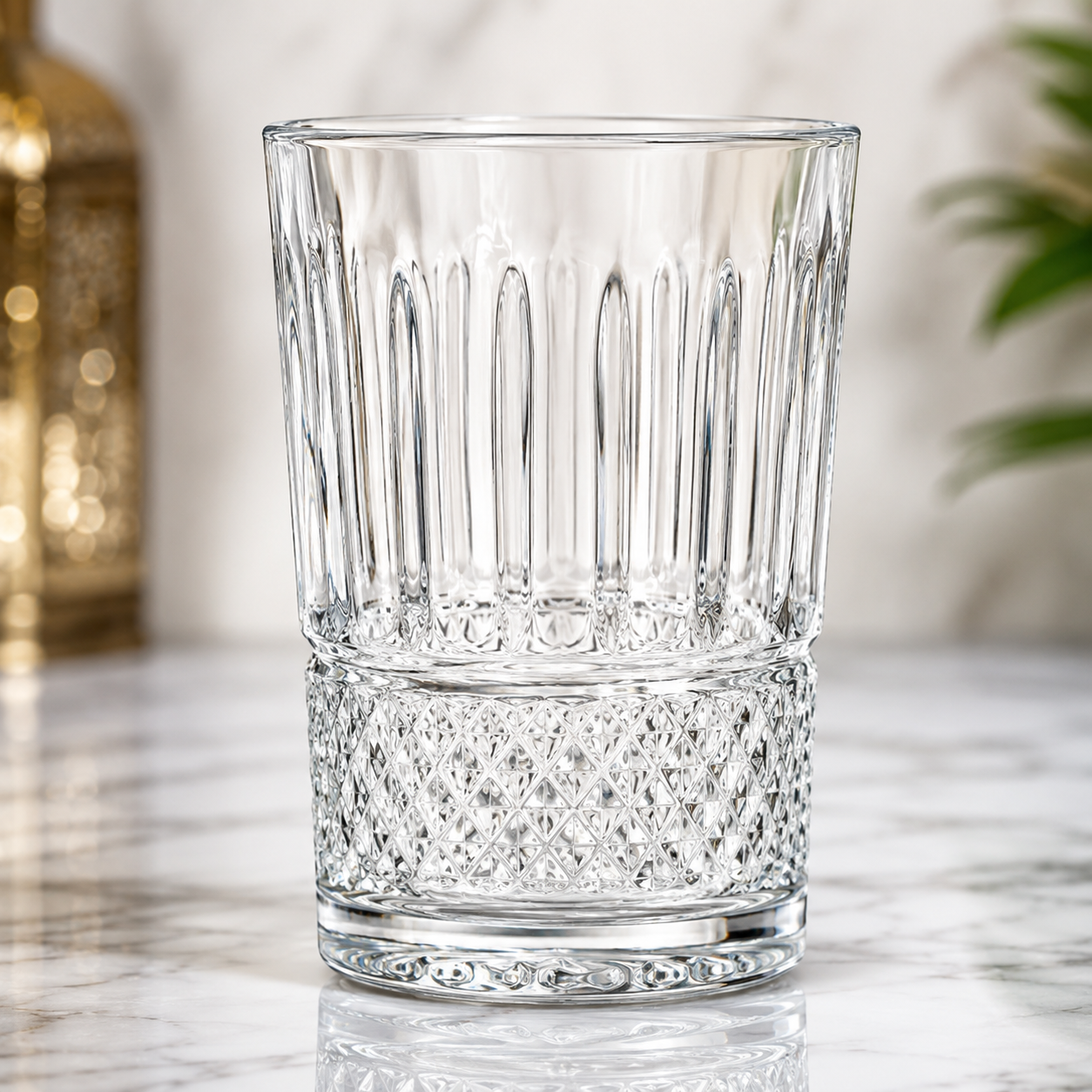 Verre à thé Diamond Hakal en cristal transparent avec motif élégant