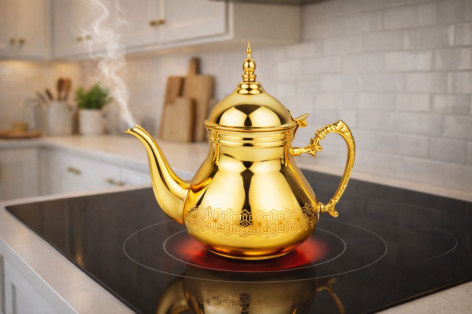 Théière dorée 1,5L induction & tous feux – Image 2